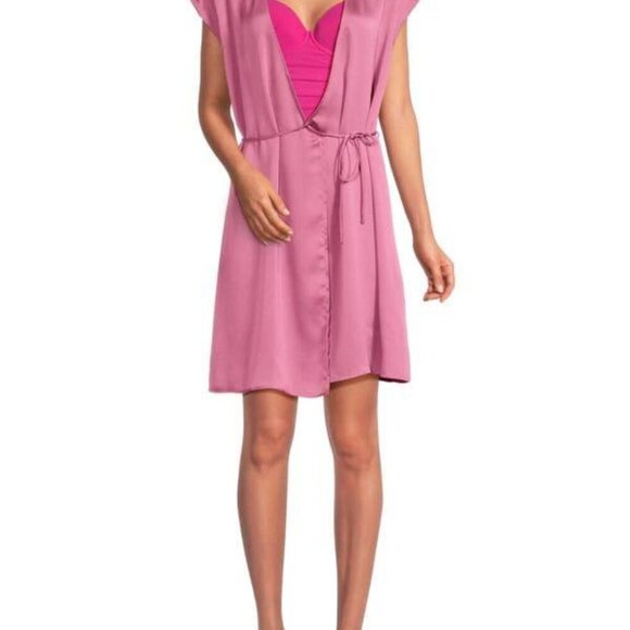 Gottex Swimwear Modern Shades Wrap Cover Up Dress - Pink - Picture 1 of 3